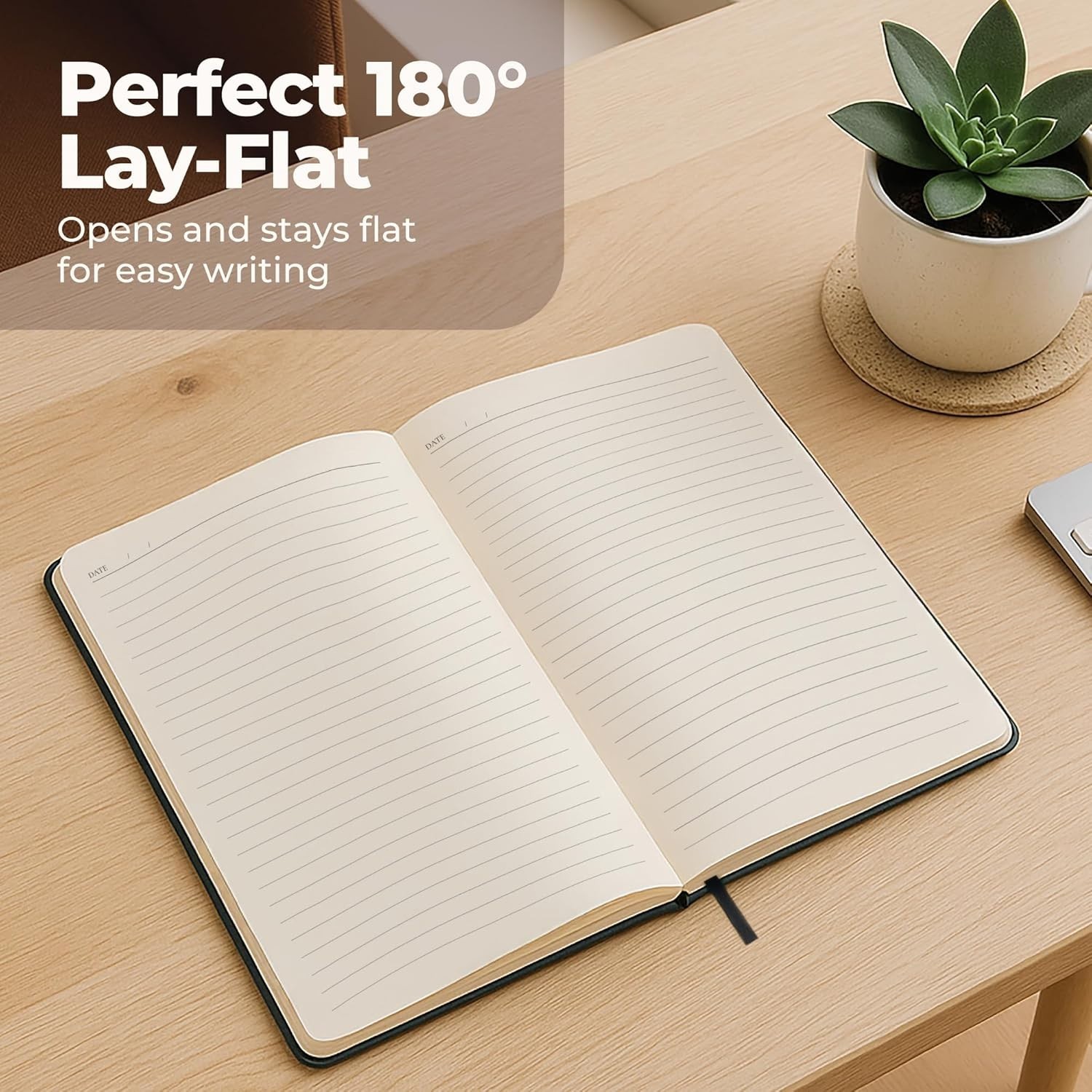Lined Leather Bound Journal Notebook, A5 Hardcover – Brown 5.8×8.3″ A5,