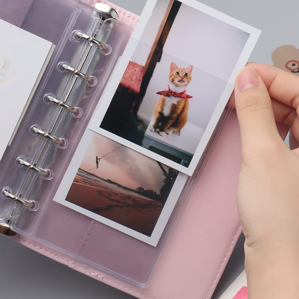 A7 Binder Pockets 12 PCS Clear Cash Envelopes Waterproof PVC Pouch 6-Ring Page
