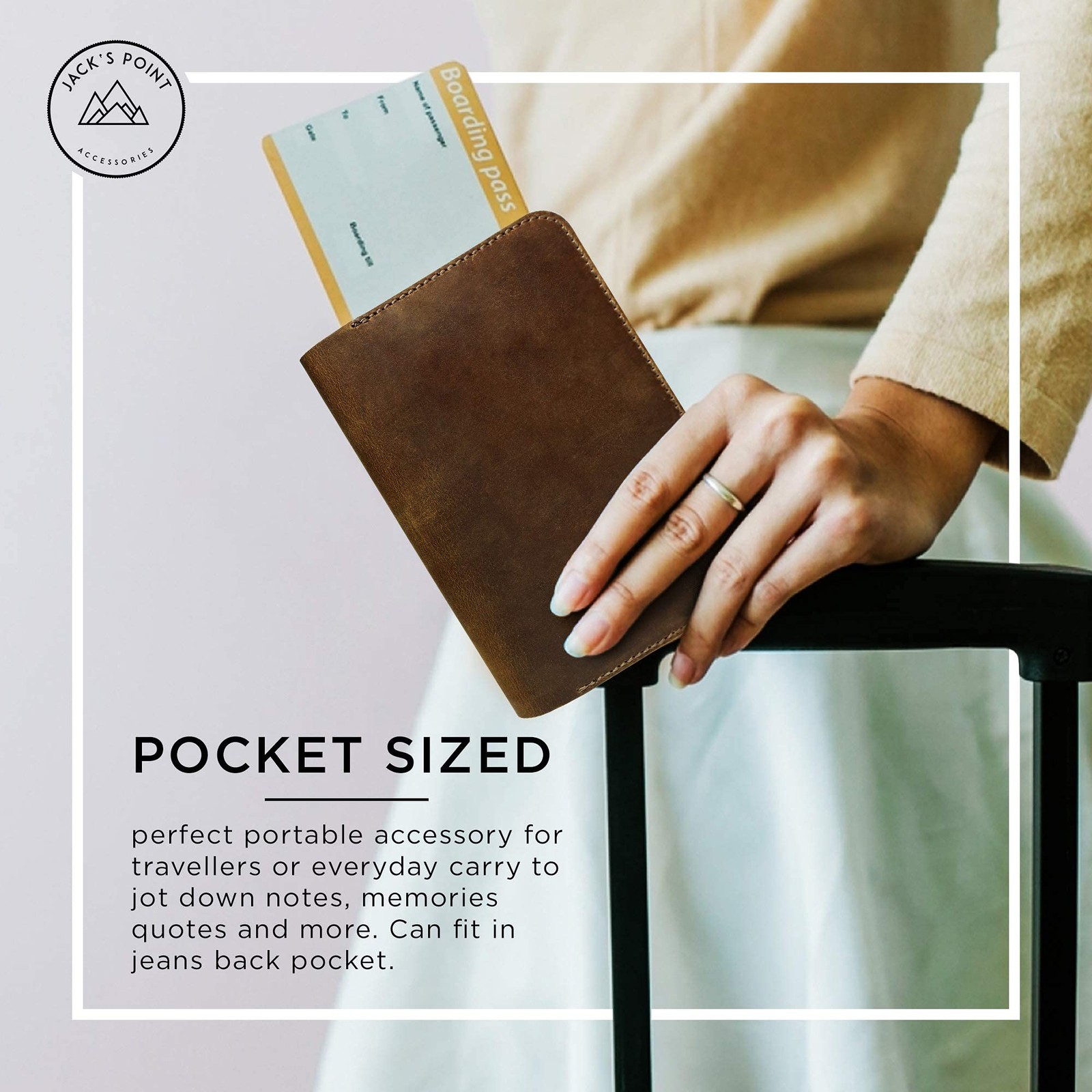 Jack’s Point Leather Field Notes Cover for Memo – Pocket Sized brown