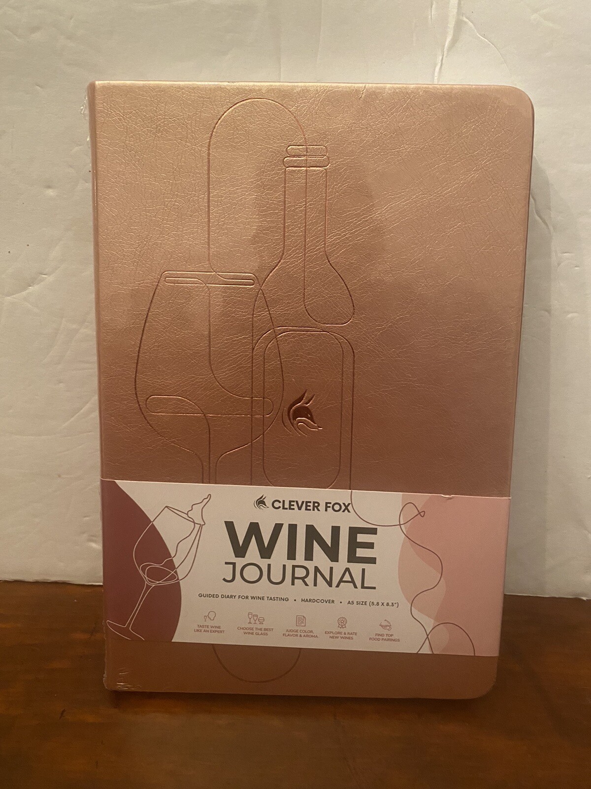 Clever Fox Wine Journal for Tasting – A5 (5.8” x 8.3”) Rose Gold – Hardcover