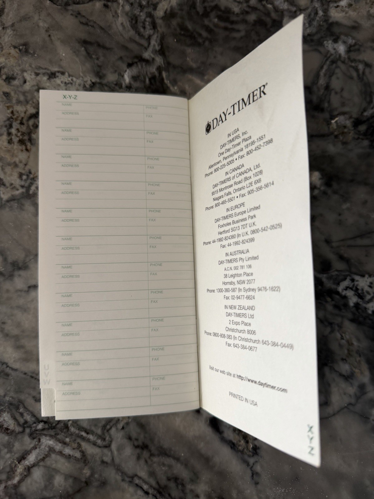 Day-Timer Pocket Address & Phone Directory, Stapled, 3 1/2″ x 6″, #98146