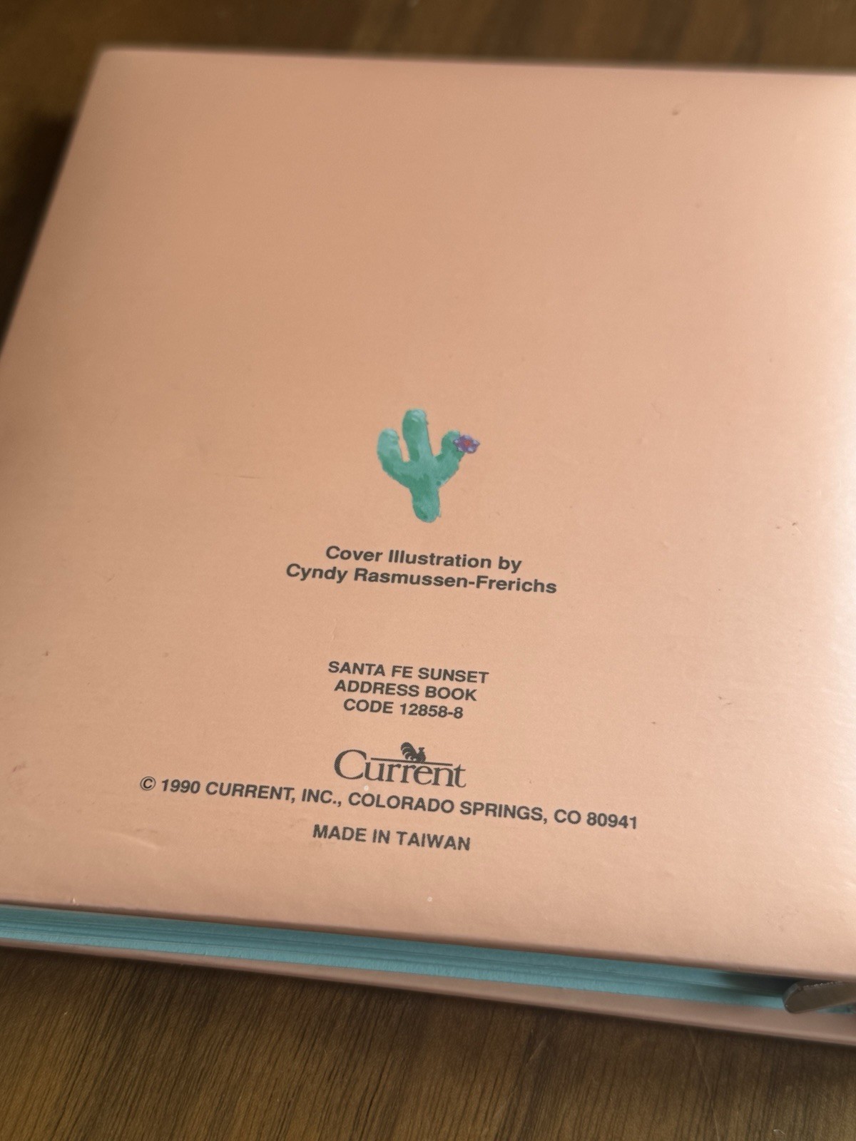 Vintage Current Address Book Santa Fe Sunset 12858-8 1990 SAGUARO SW PINK
