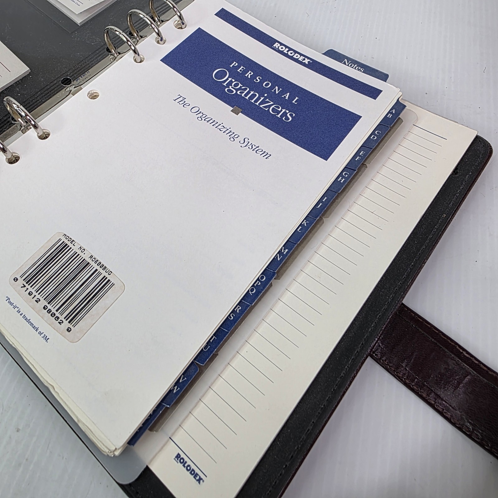 Vintage Rolodex Personal Organizer 8.5×6.5 Faux Leather 6 Ring Burgundy Snap