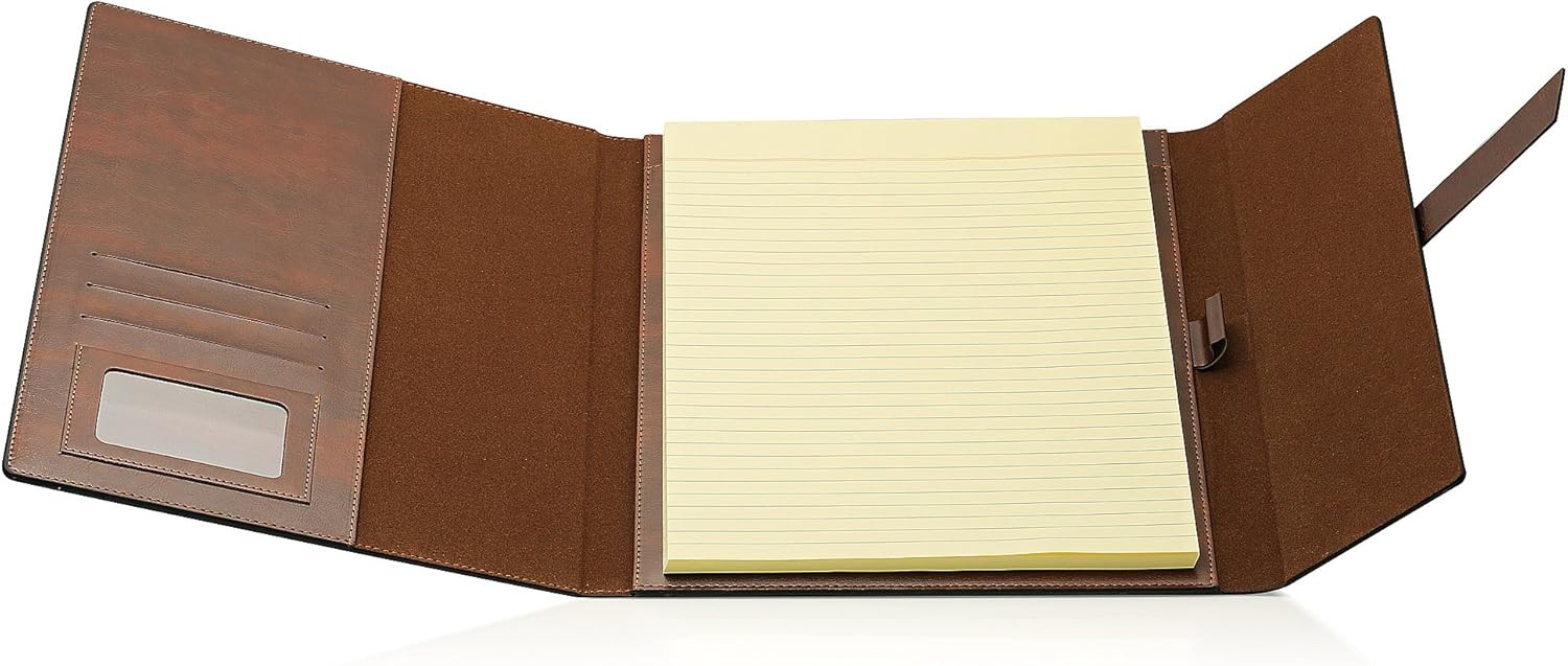 Leather Padfolio Portfolio Slim Business Organizer for Notebooks & Legal Pads