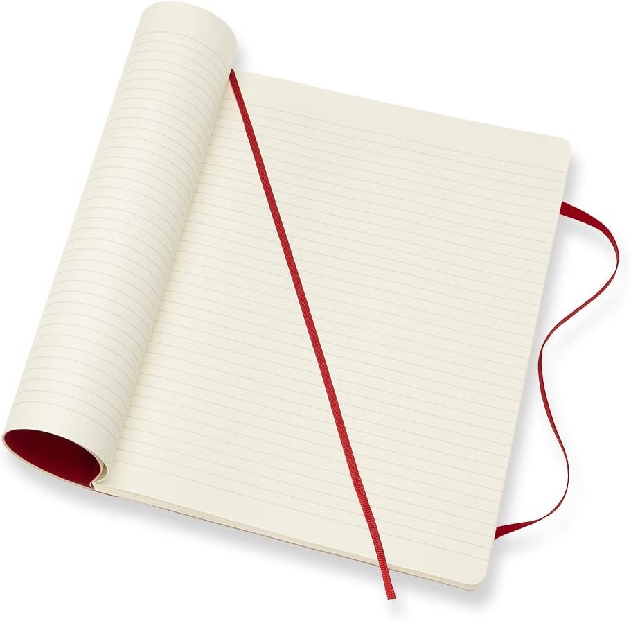 Moleskine Classic Notebook Soft Cover XL Ruled/Lined Scarlet Red 192 Pages
