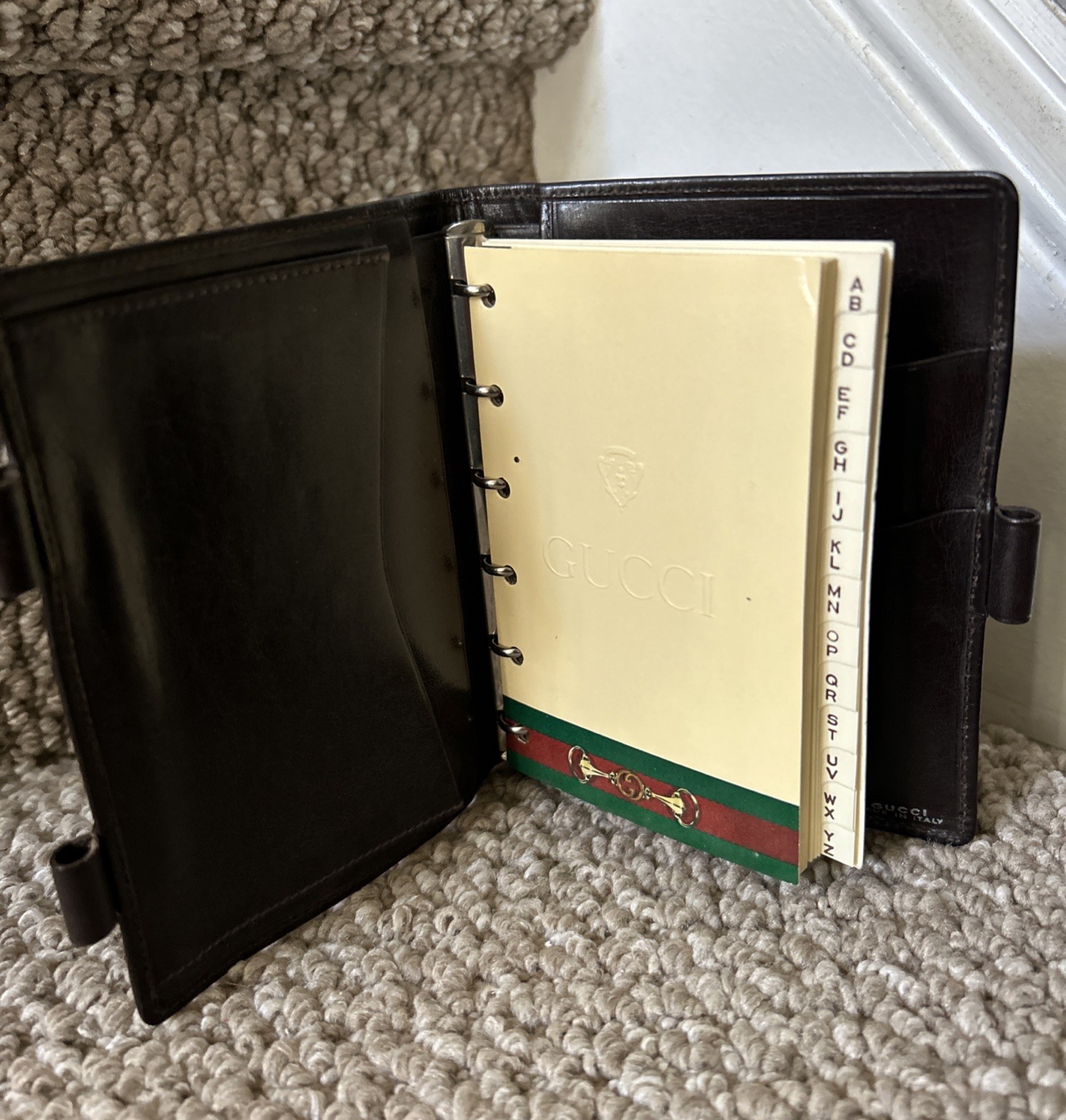 Vintage 1974 Gucci Brown Leather Mini Agenda/Wallet Made In Italy /No Pen