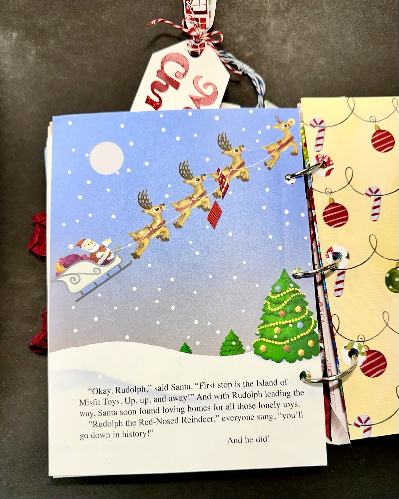 RUDOLPH Christmas Junk Journal Little Golden Book W/Embellishments & Glue Pen…