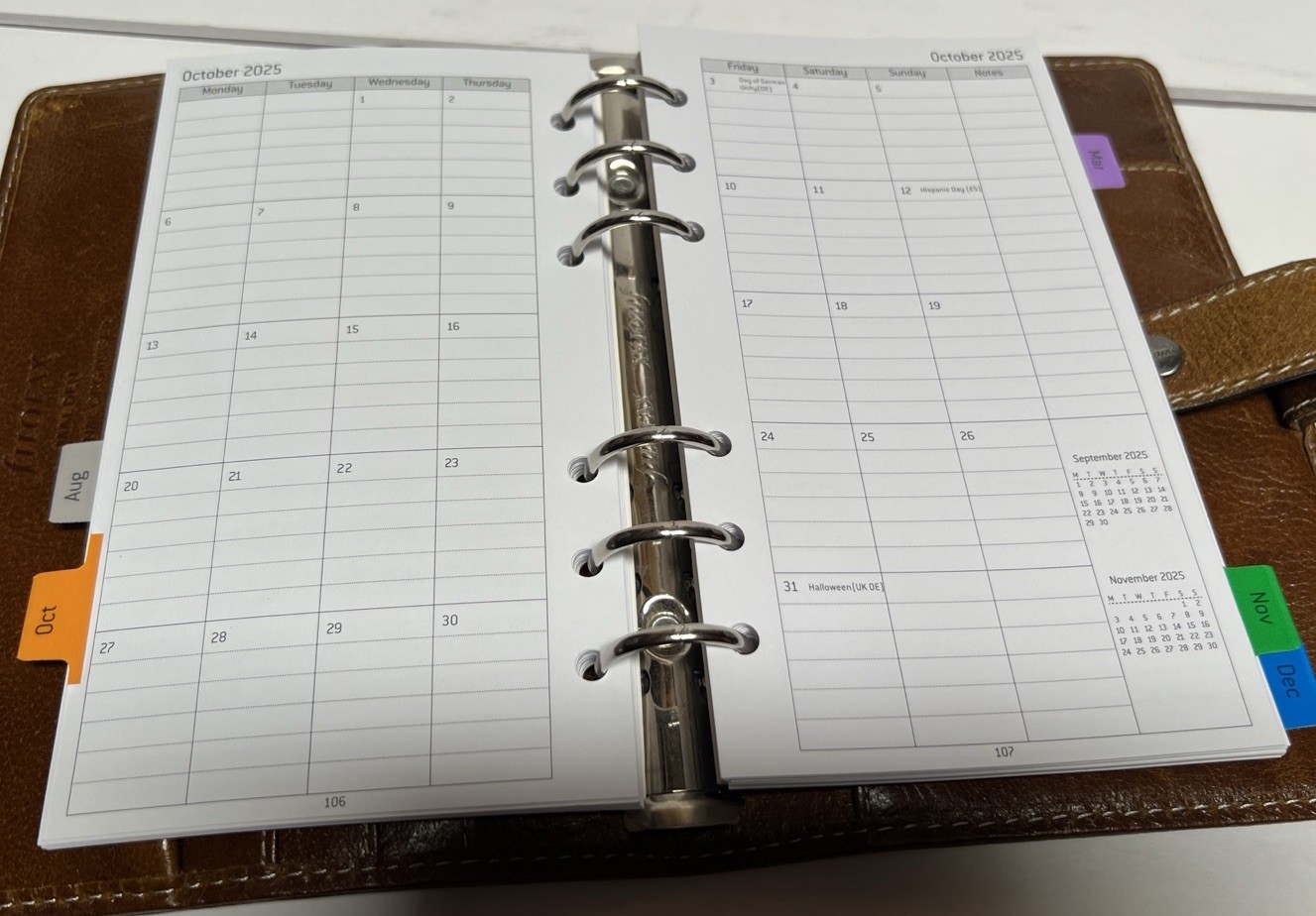 Filofax MALDEN 6 Ring Personal Organizer Planner Diary Antiqued Leather7.5X5.5”