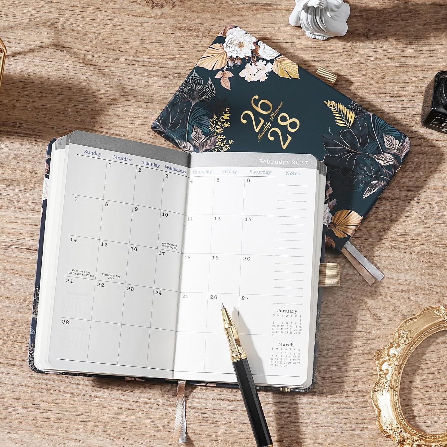 2026-2028 Monthly Pocket Planner – Compact Organizer with Pen Holder, 6.4″x3.8″