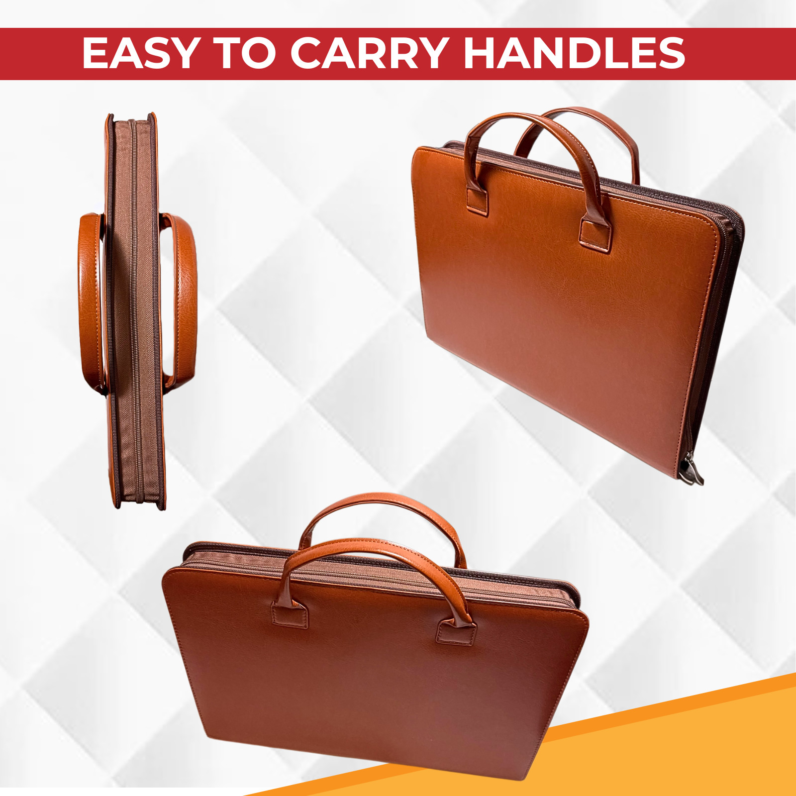 Leather Portfolio with Handles – Professional Business Padfolio Organizer