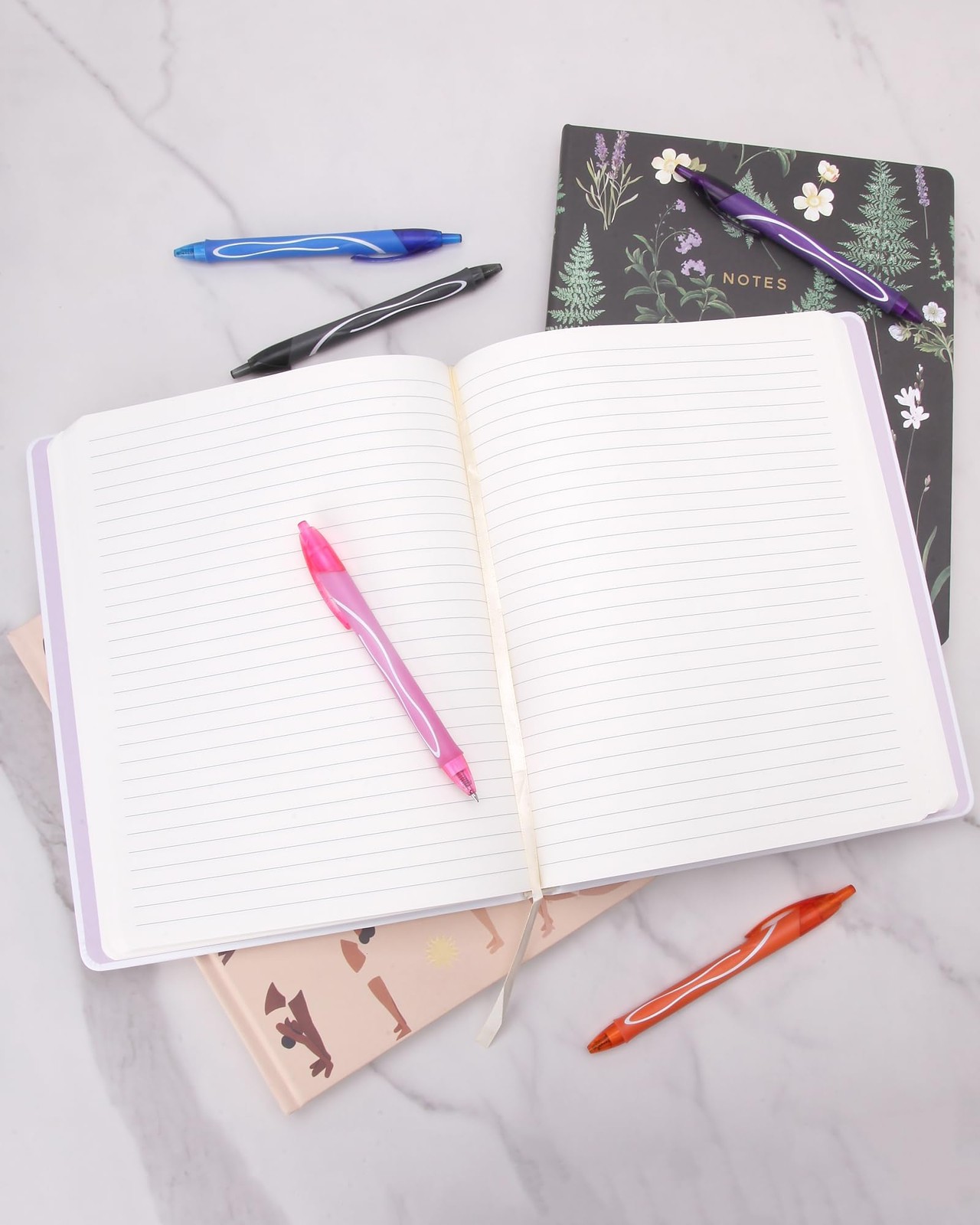 Eccolo 8×10 Large Journal Notebook with Debossed Floral Cover Design, 256 Ruled