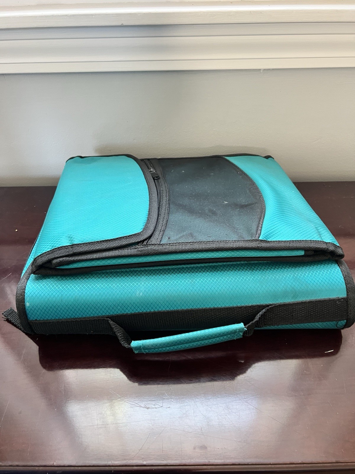 Pock-it Plus Ultimate 4” Zipper Binder/Lap Top Bag Teal With Shoulder Strap