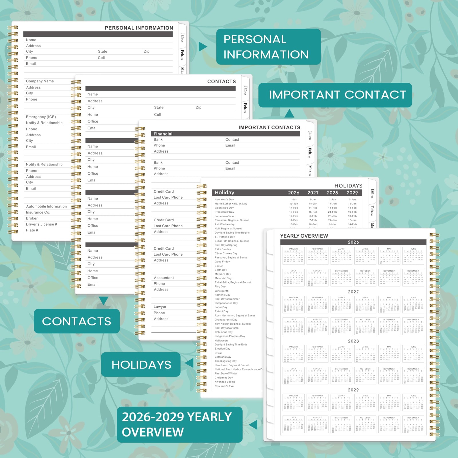 2026-2028 Monthly Planner/Calendar – JAN. 2026 – DEC. 2028, 9″ × 11″, 3 Year …