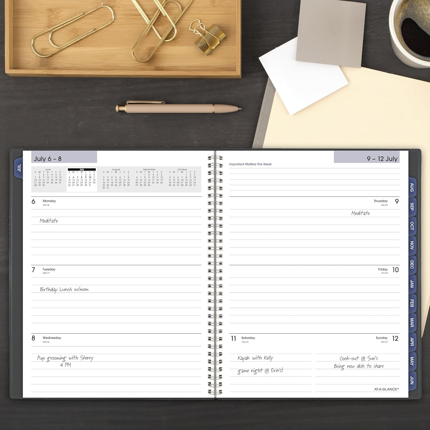2026-2027 Academic Planner, Weekly & Monthly, 8.5″ x 11″, Charcoal