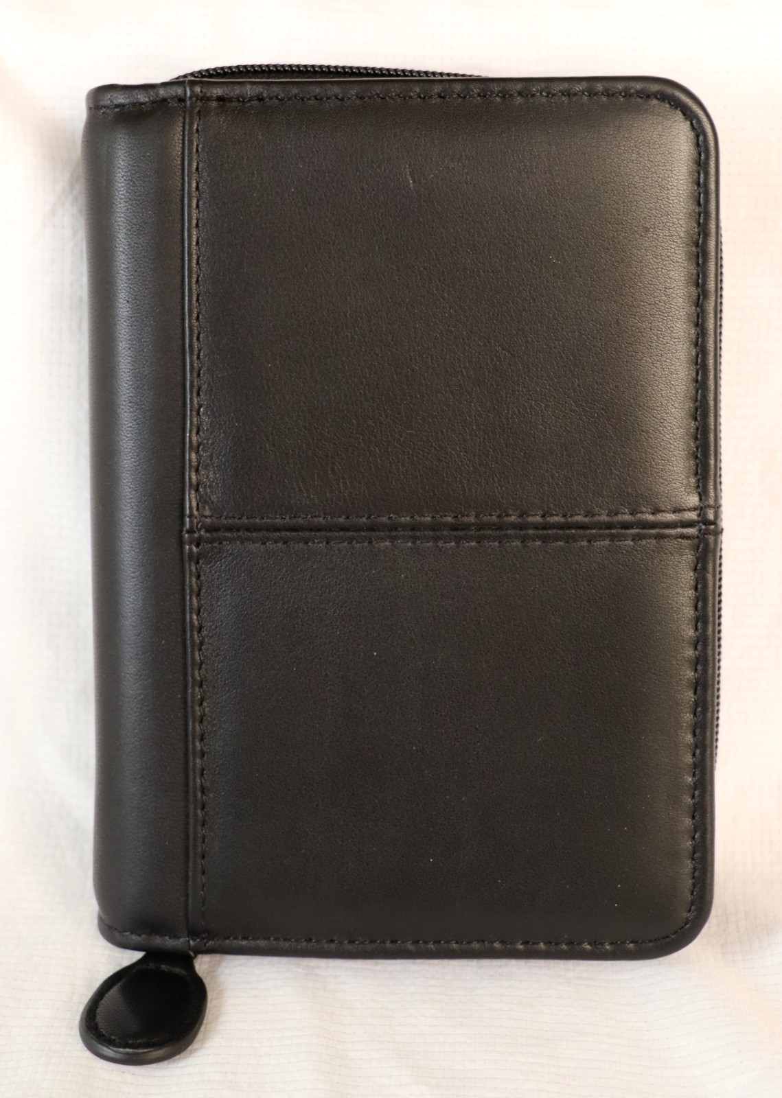 FRANKLIN COVEY Black Smooth Leather Six Ring Binder Notebook 7″ NEW