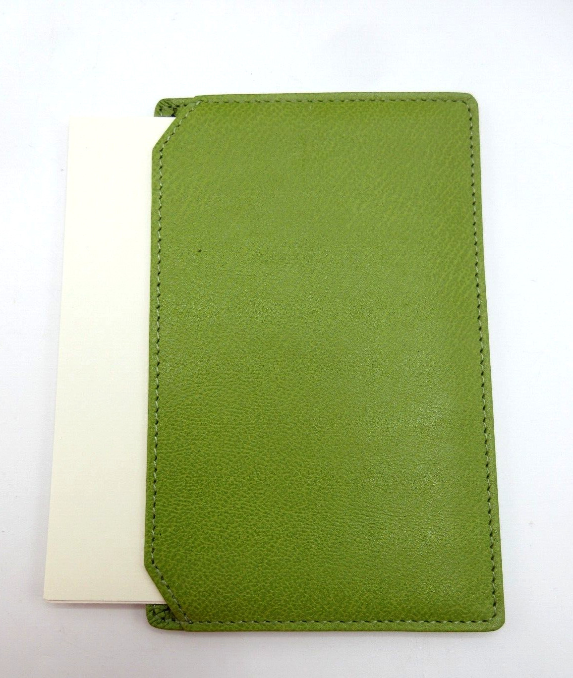 Jotter Notepad Leather 3×5″ Personal Pocket Refillable w 24 Cards Green