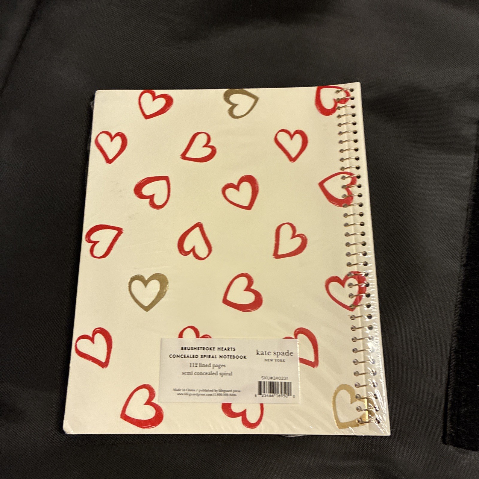 NWT Kate Spade Hearts Spiral Notebook Note Pad Lined Pages Paper Journal