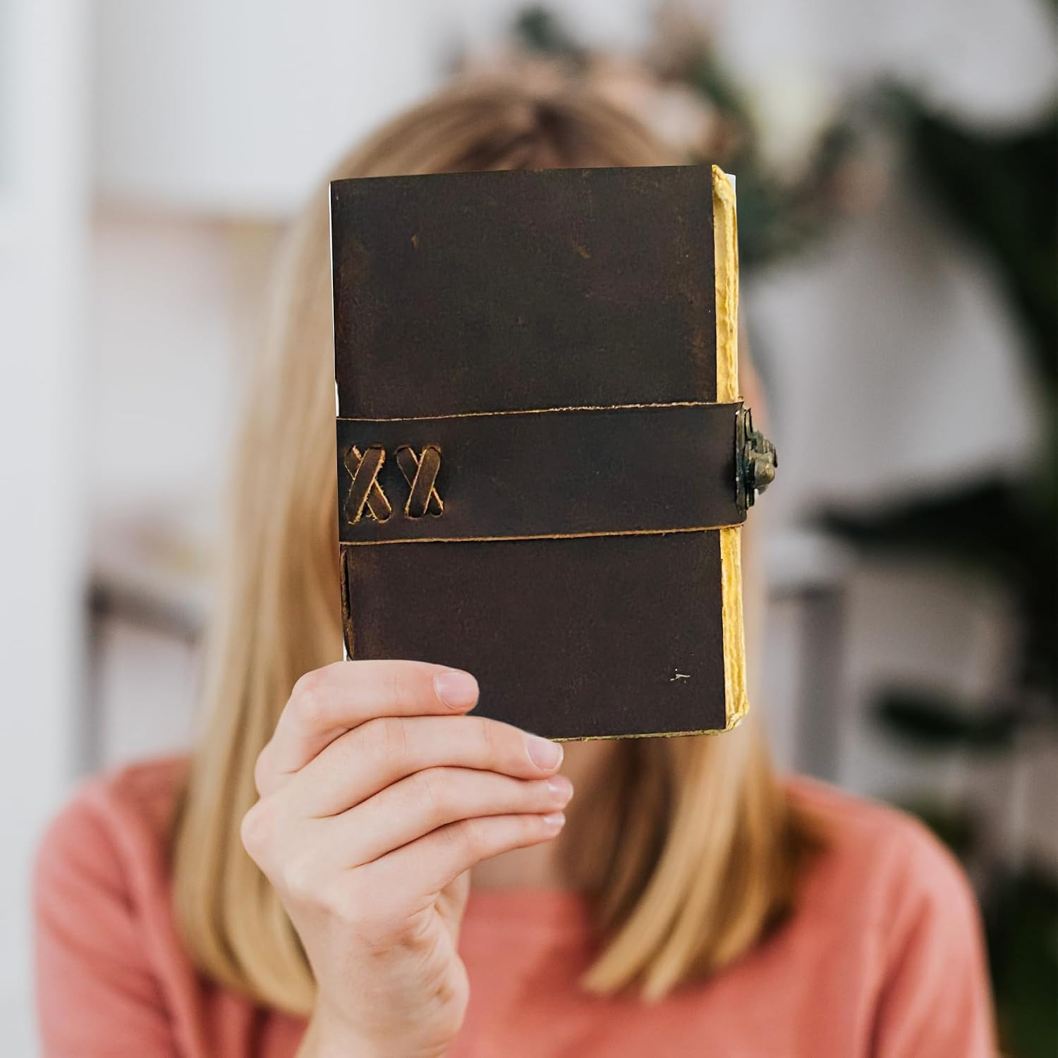 Small Vintage Leather Journal – 4″ X 6″ Book of Spell Handmade Leather Bound