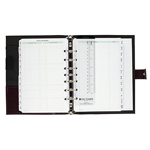 Slim Leather Planner Starter Set, Undated 7-Ring Desk Organizer, 5.5×8.5 Inches,