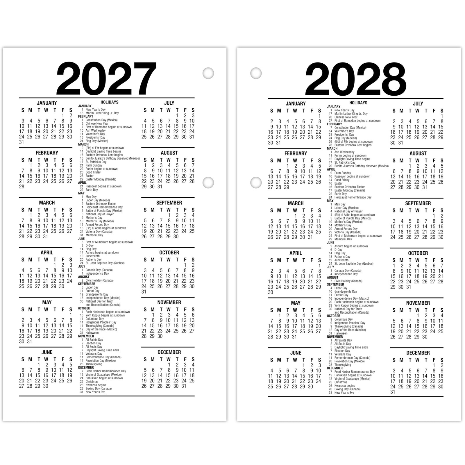 2026 Desk Calendar Refill, Daily, 3.5″ x 6″, Standard, Loose-Leaf (E717T5026)