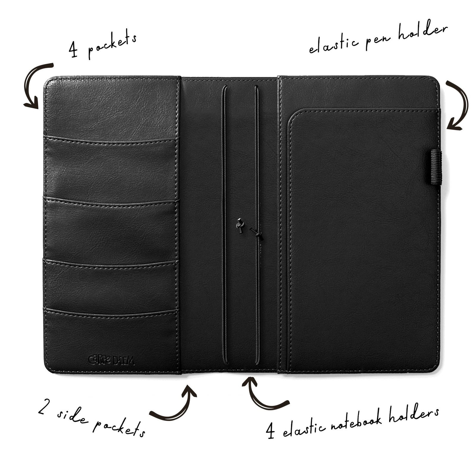 Pukka Pad, Carpe Diem Traveler’s Notebook – Features 5.5 x 8.5 inches, black