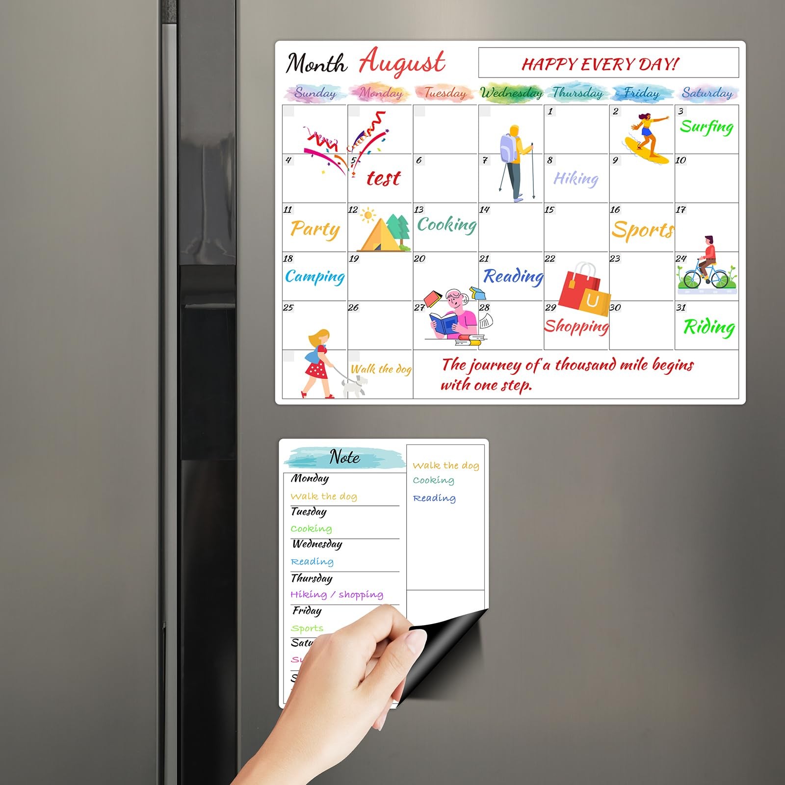 Dry Erase Magnetic Calendar for Refrigerator – 15″x 11.5″ 15″ x 11.5″, White