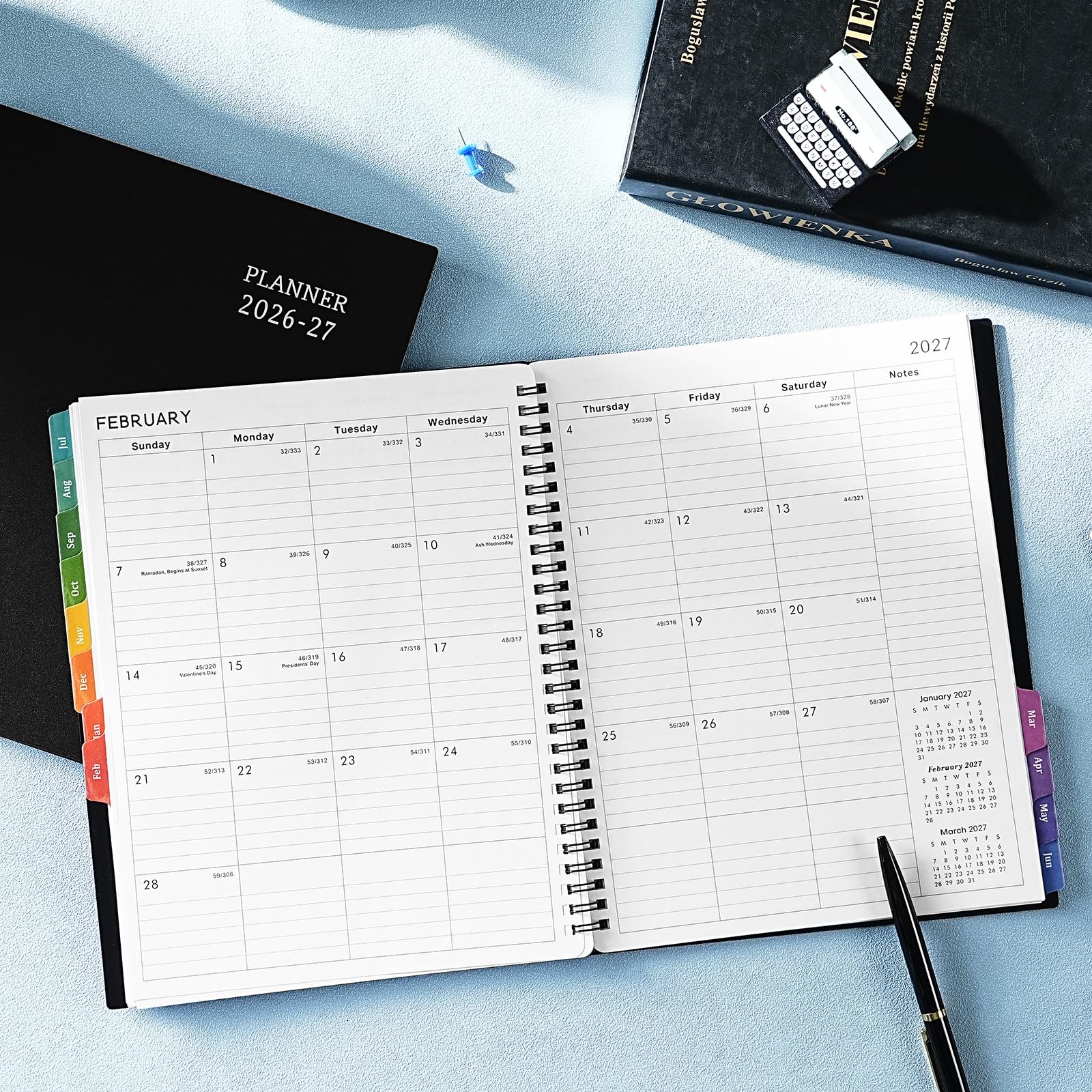 Academic Planner 2026 2027 Monthly Weekly Calendar Organizer 8×10 Spiral Bound
