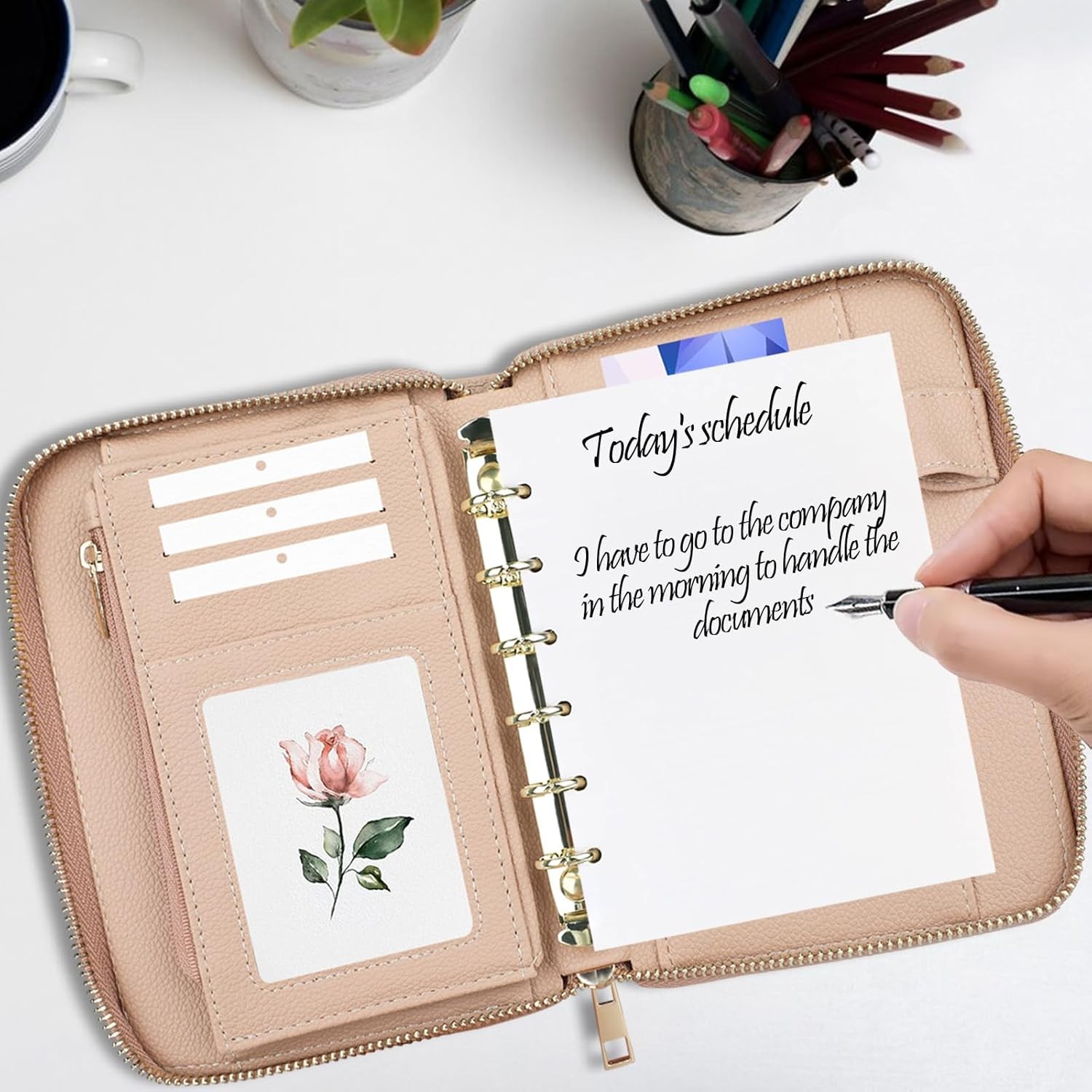 A7 Leather Budget Binder, Cash Envelopes System Budgeting Wallet, Money Organize