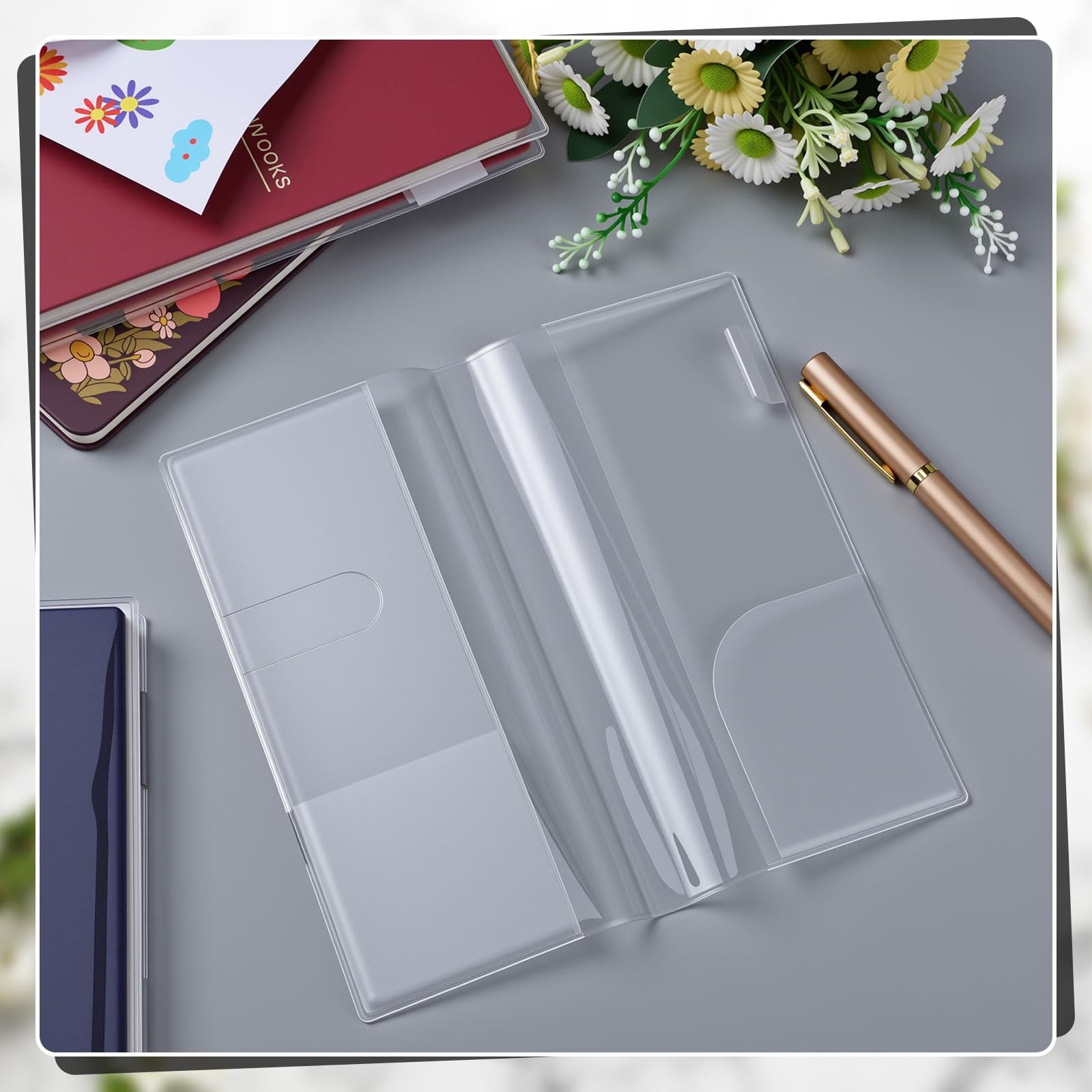 Humyoun 2 Pieces Clear Plastic Cover for Weeks, 8.03 x 7.78 Inches Planner…