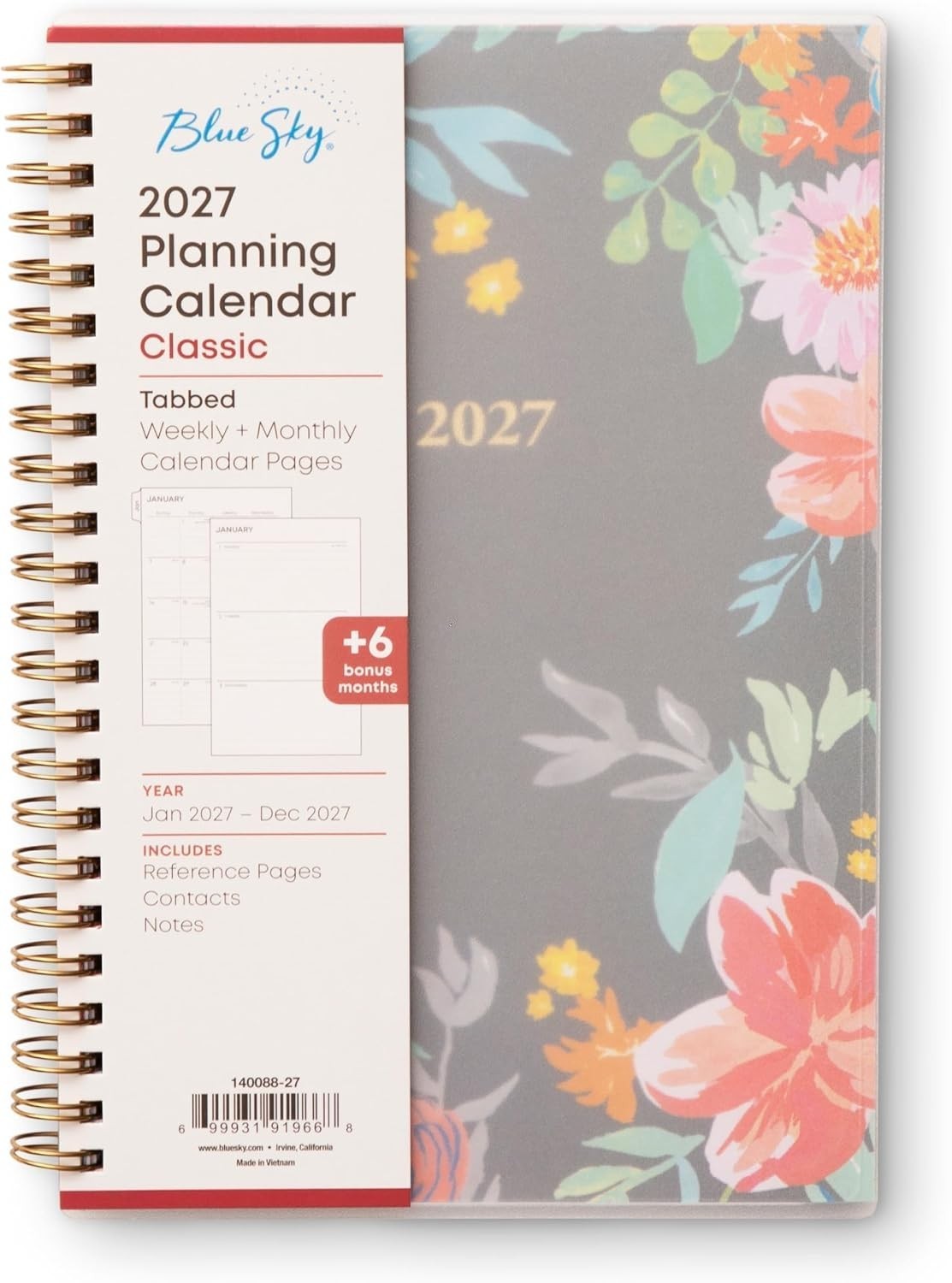 Blue Sky 2027 Weekly and Monthly Planner Calendar, January 2027 – December 20…