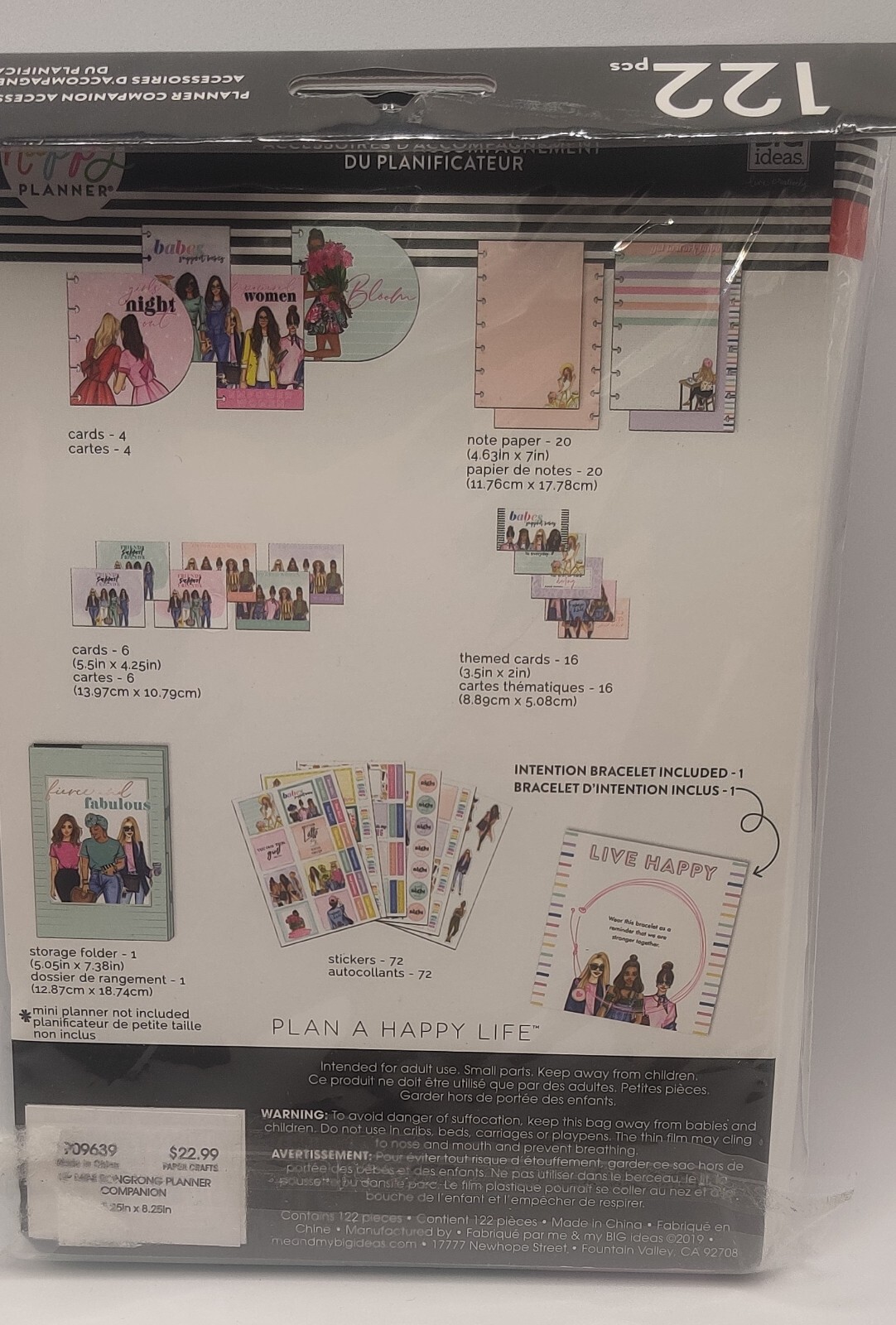 The Happy Panner Companion Accessories 122 pcs with charm bracelet 5.25″ x 8.25″