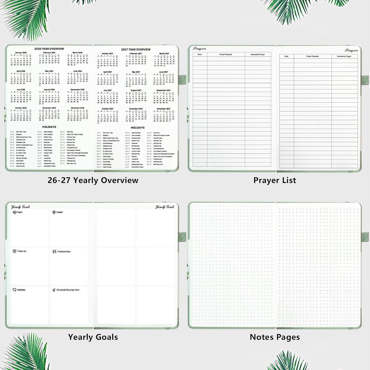 2026 Christian Planner for Women & Man – 5.7″X8.3″ 12-Month Hardcover Bible J…
