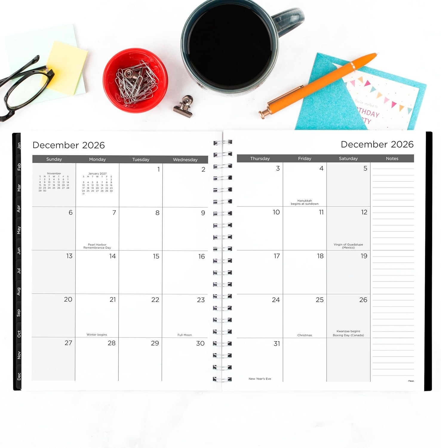 2026 Black Weekly/Monthly Planner, 8.5 x 11 – Covers All Your Planning Needs