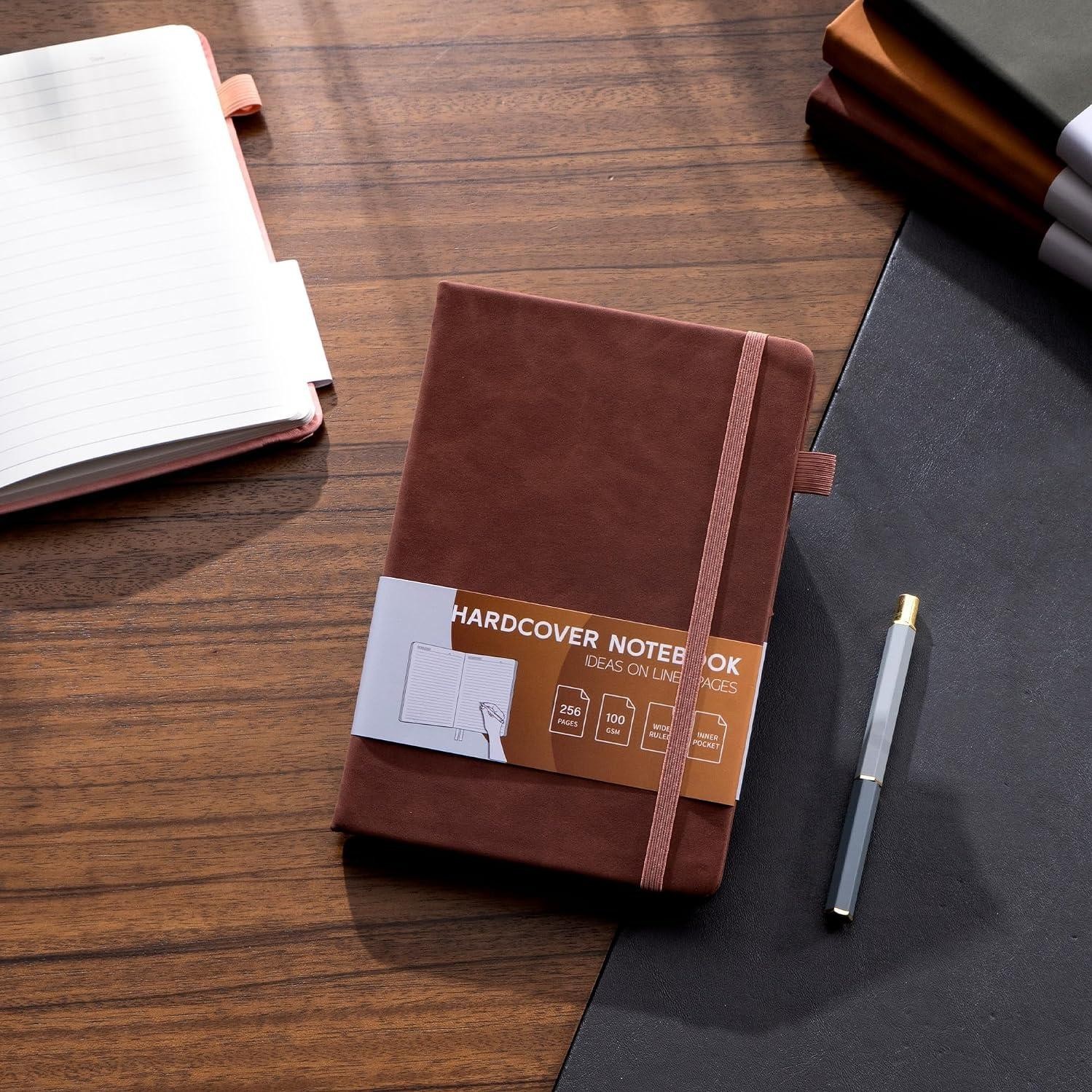 Lined Journal for Women Men 256 Pages 100 Gsm Thick Textured Leather Journaling