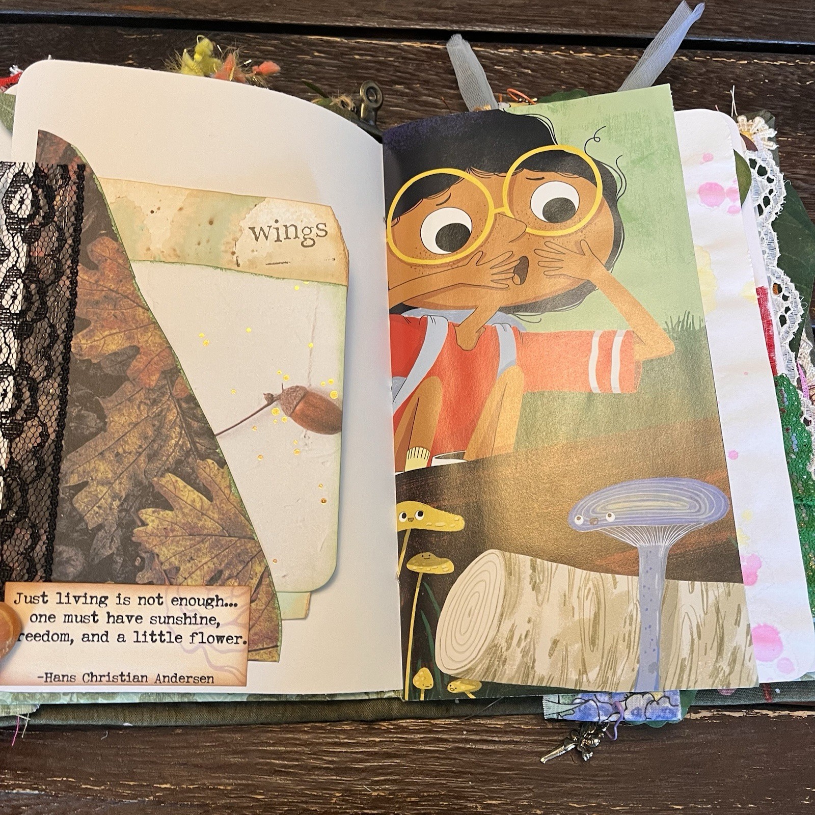 Mushroom Nature Junk Journal Woodland Softcover Decorated 3 Signatures