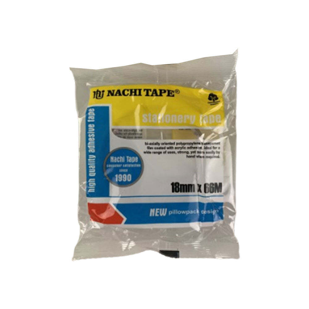 Nachi Transparent Crystal Clear Multipurpose Stationary Tape 18Mmx66M Pack of 8