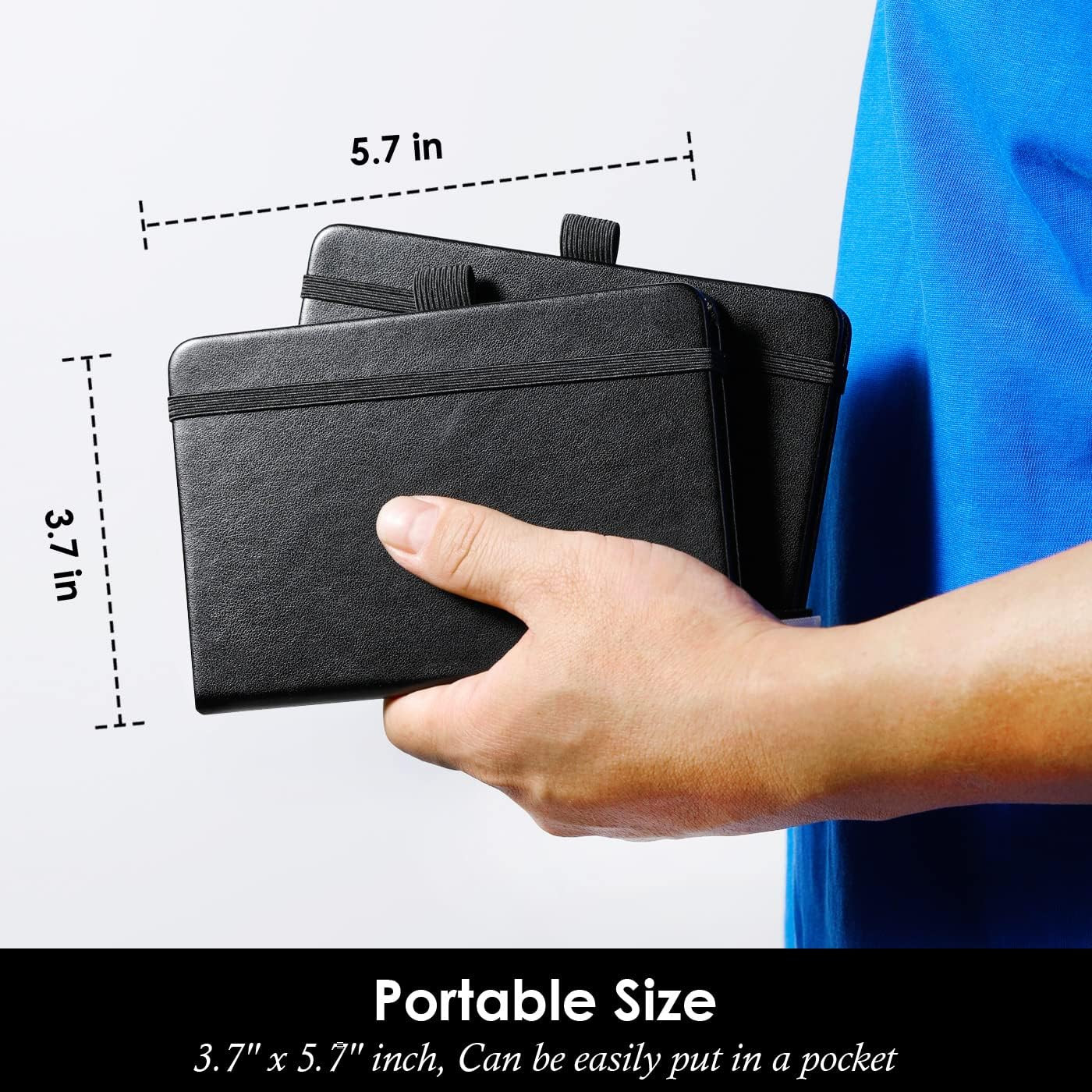 (3 Pack) Pocket Notebook Small Journal with Pen, 3.7″ X 5.7″, A6 Mini Notebook f