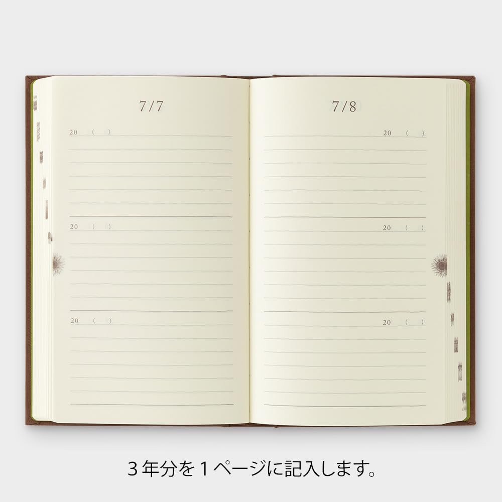 DESIGNPHIL Midori 12395006 Diary, 3 Year Consecutive Door, Brown Braun