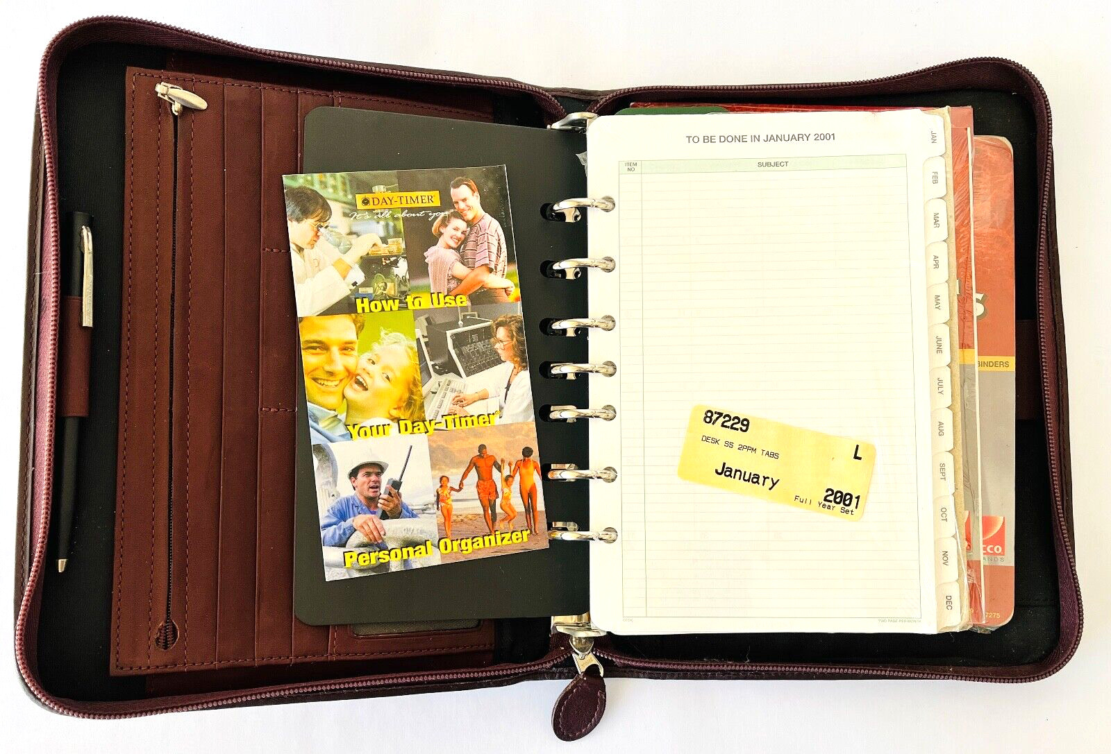 Day-Timer Agenda Binder Personal Organizer To-Do Lists Contacts Diary New 2001