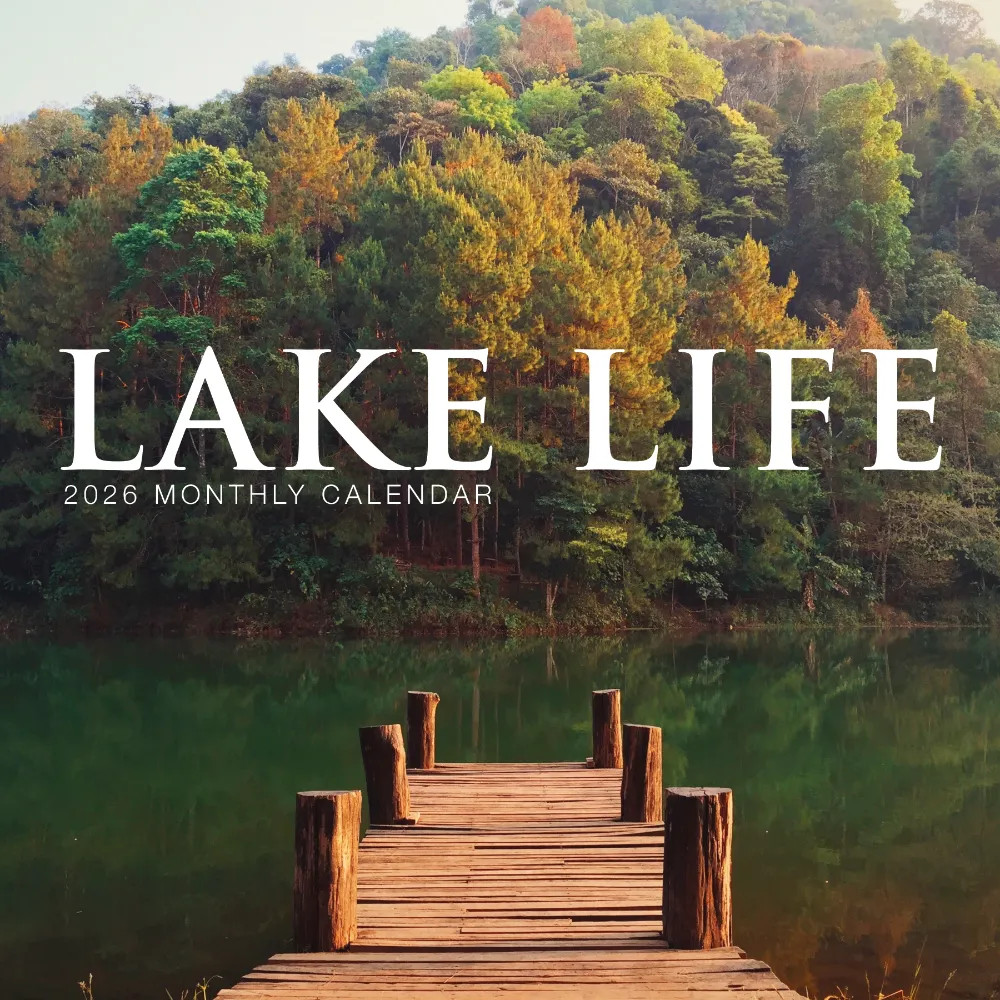 Lake Life Calendar 2026 | 12″ x 24″ Lakeside Living 12 Month | Marble City Press