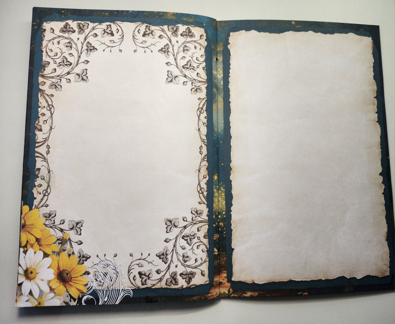 Junk Journal Blank Booklet “A SUMMER HAUNTING” Ghost HANDMADE LG 8.5″x5.5″ 40pg