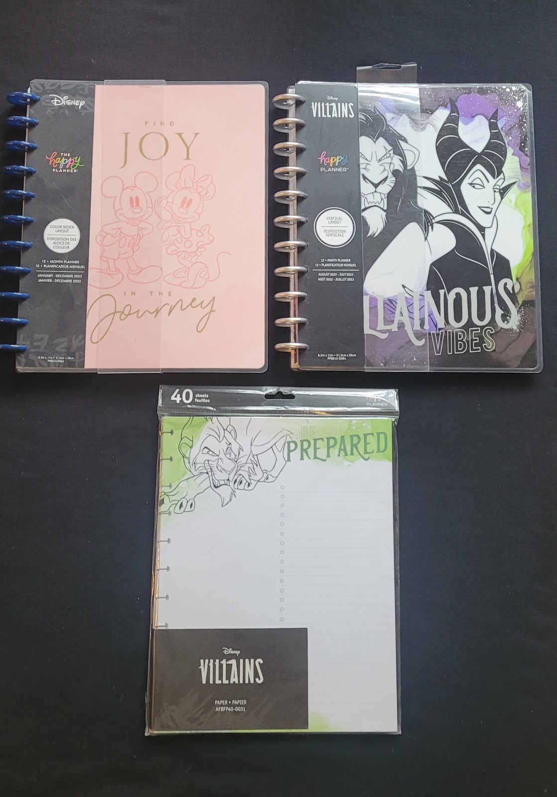 ‘Happy Planner’ DISNEY VILLAINS & MICKEY-12 MONTH CALENDAR @2 OUTDATED