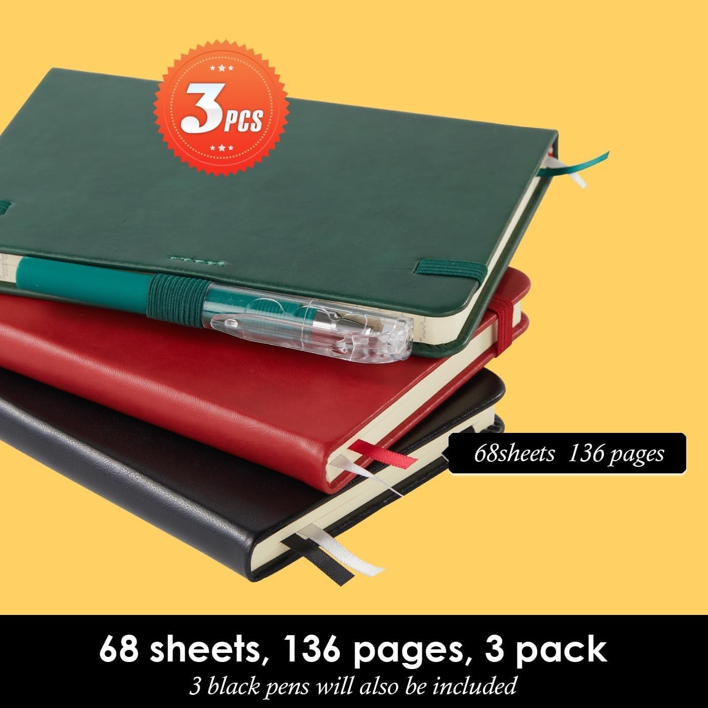 Small Notebook Journals, 3 Pack Mini Pocket Note pads for Men & Women Writing…