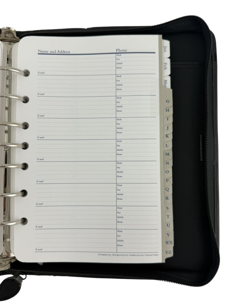 Franklin Covey Vintage Classic Zip Around 7 Ring Binder Planner NEW Pages Insert