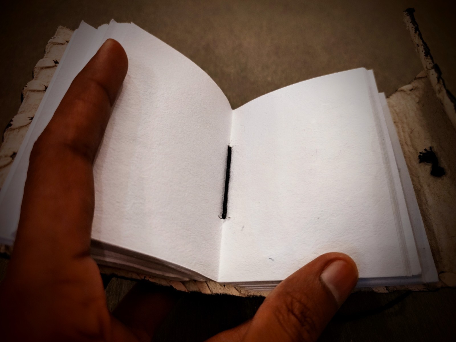 Handmade Black Tree of Life Leather Pocket Journal – 3×4 Inch Refillable Notepad