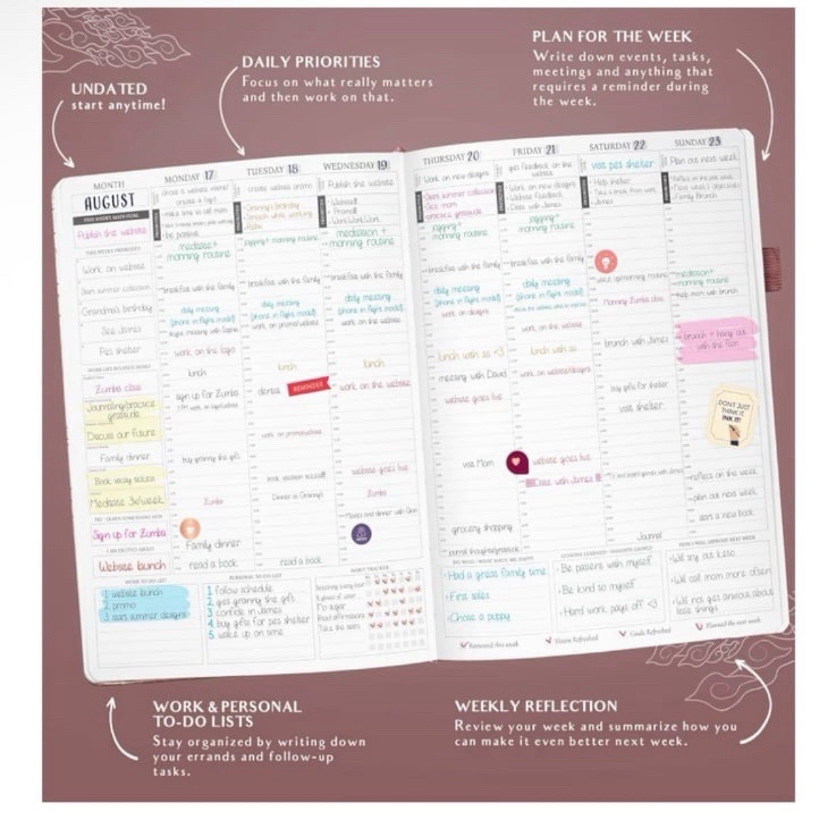 Legend Planner | 2026 PRO HOURLY Weekly Planner Set | 8.5×11 Rose Gold | SEALED