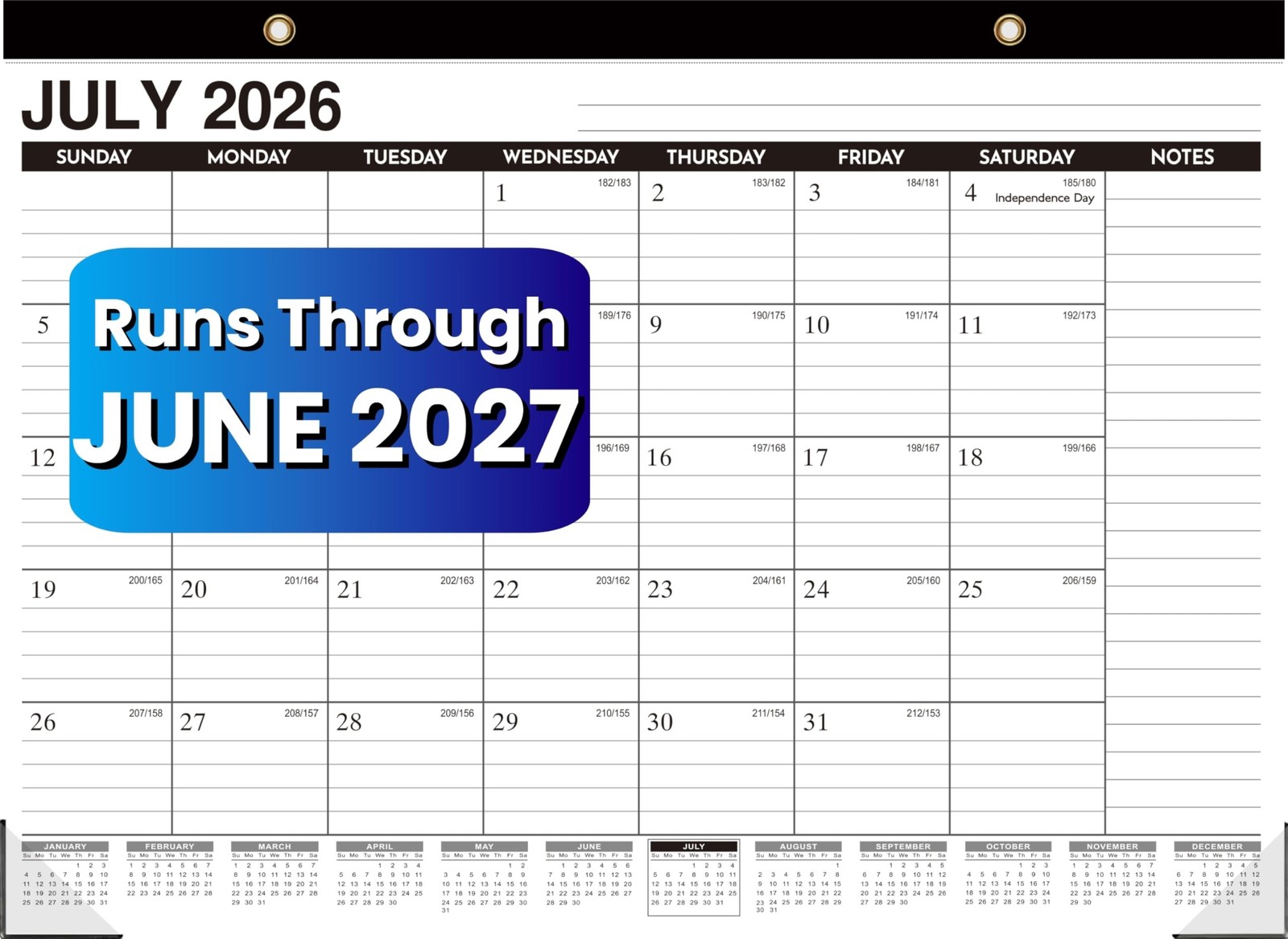 Desk Calendar 2026-2027 – 18 Months Wall Calendar Until June 2027, 17″ x 12″,…