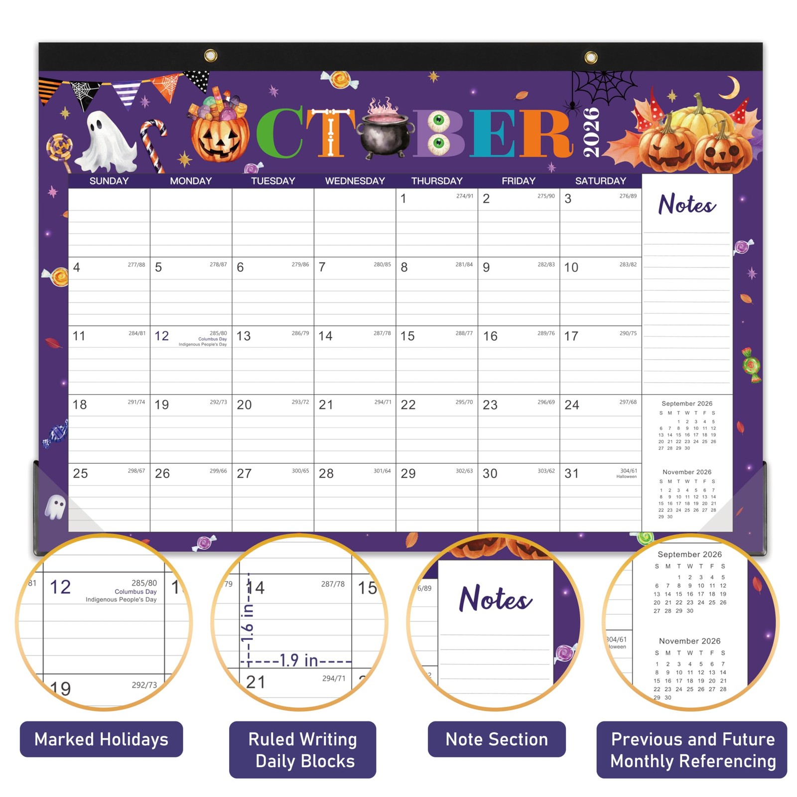 2026-2027 Desk Calendar – Runs from January 2026 to Multi