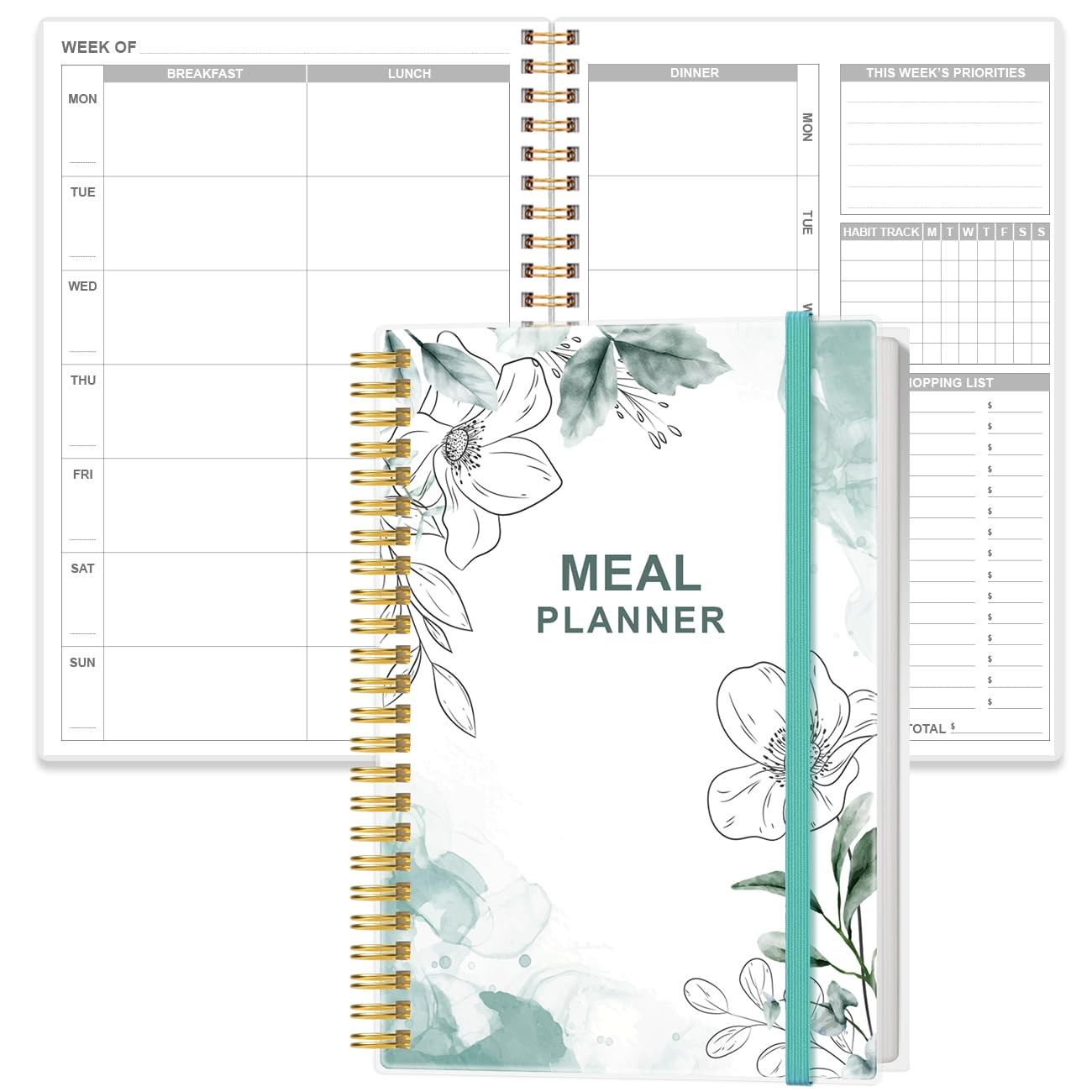 Weekly Meal Planner – A5 Weekly Meal Prep Journal with Shopping and Grocery L…