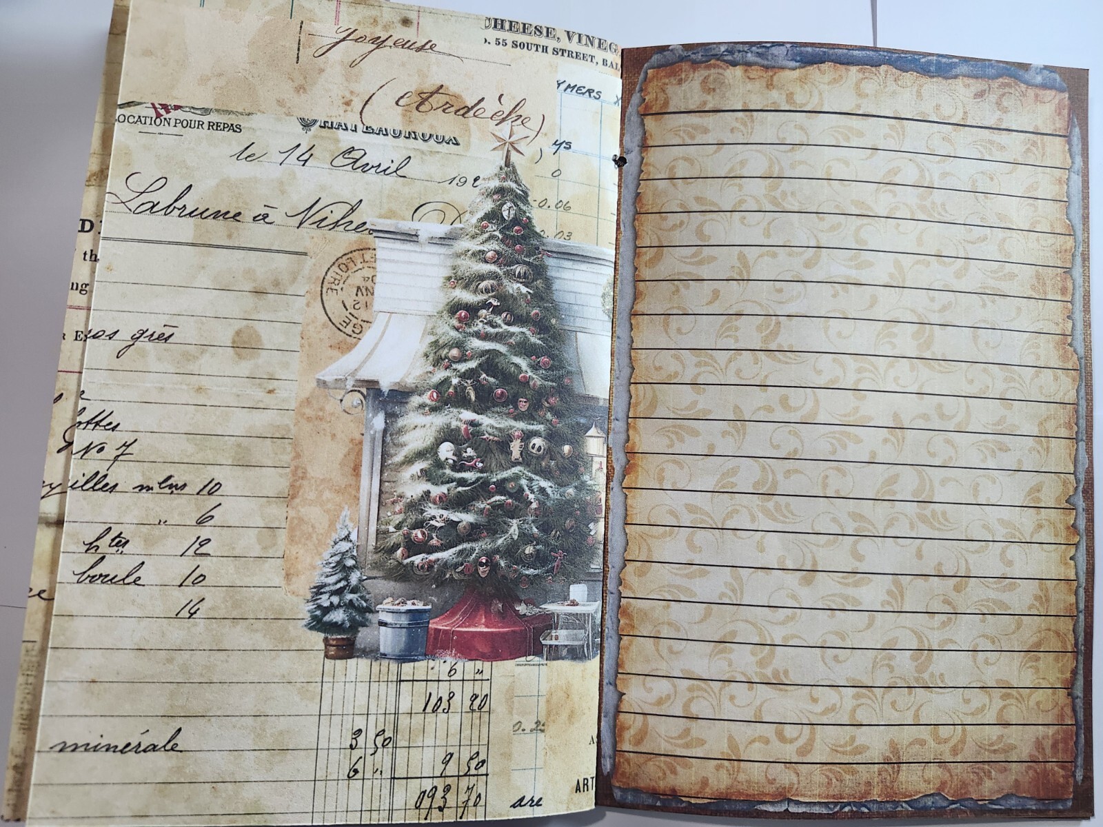 Junk Journal Booklet “COFFEE TIME” HANDMADE Cards, Pockets, Ephemera + more!